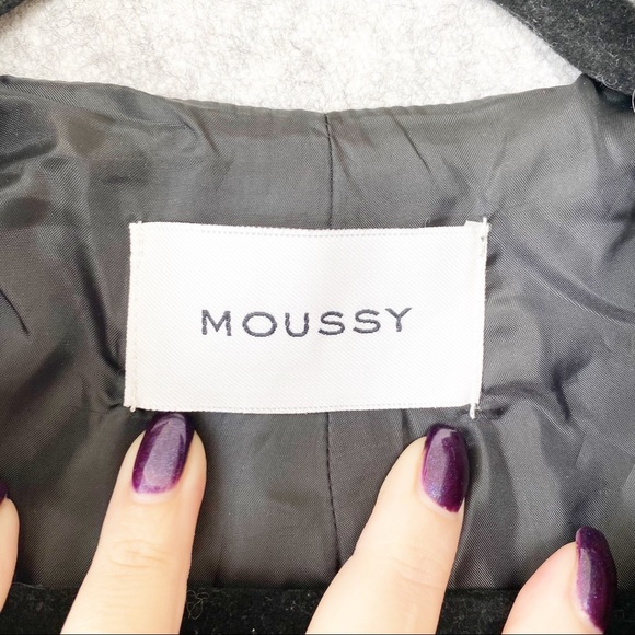 Moussy Single Breasted Gray Cotton Coat Size 3/Large - Picture 4 of 6